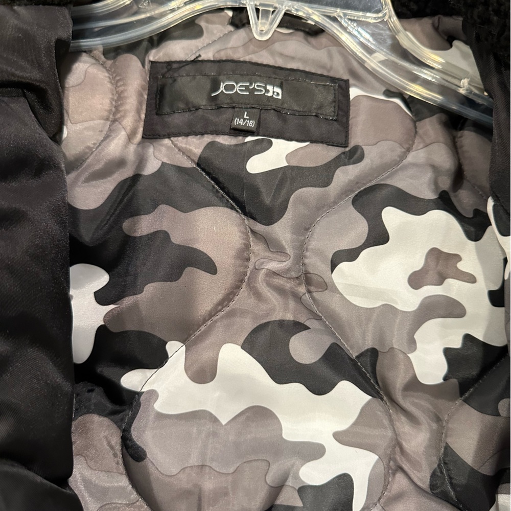 Joes Jeans heavy black bomber jacket / with army detail lining / pre-loved - Picture 8 of 12